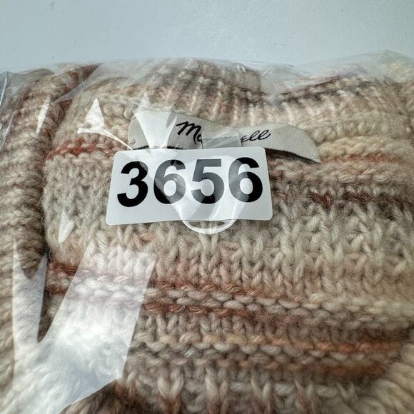 Madewell Sweater Womens Small Tan Striped Wool Blend Cozy Comfort Stretch Boho - Picture 11 of 11